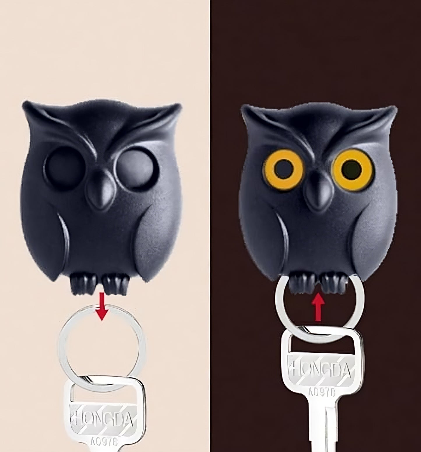 Open Close Eyes Magnetic Owl Key Holder