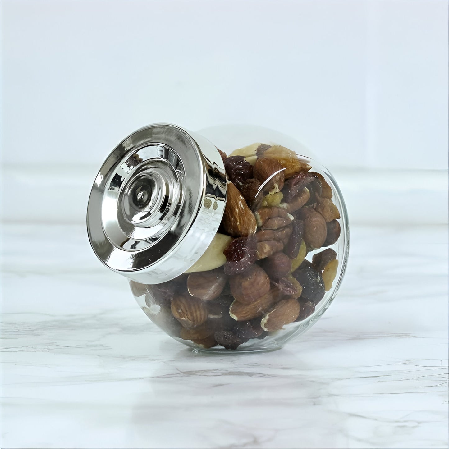 Premium Glass Round Jar with Lid (Set of 4)