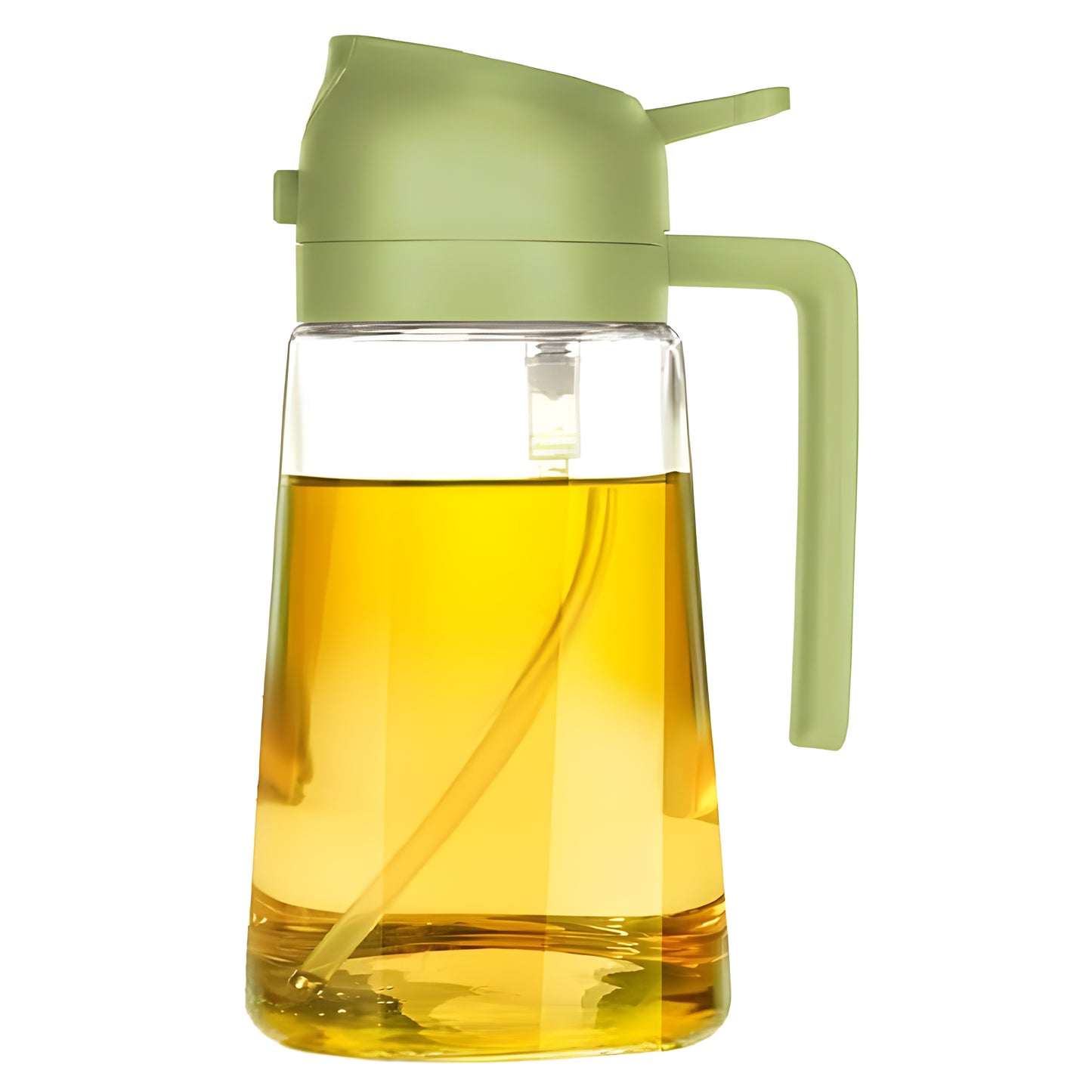 Glass Oil Sprayer and Dispenser Bottle 2 in 1 for Kitchen - 500ml + Free Premium Glass Round Jar