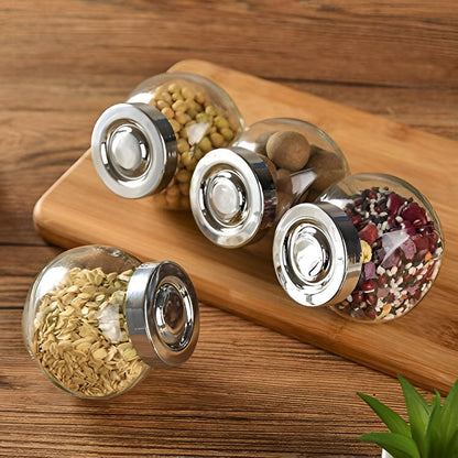 Premium Glass Round Jar with Lid (Set of 4)