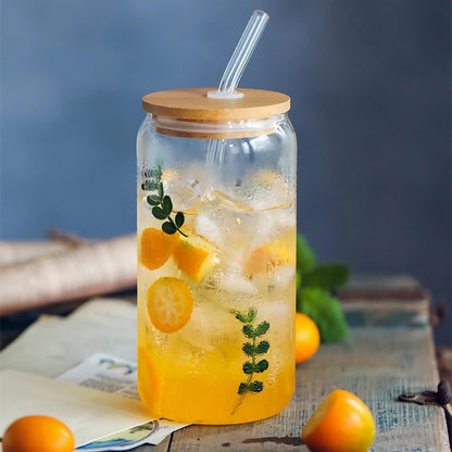 Glass Tumbler with Straw