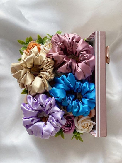 Soft Satin Scrunchie - Pack of 5