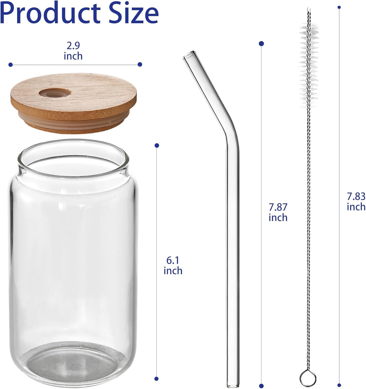 Glass Tumbler with Straw