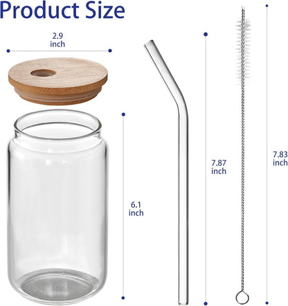 Glass Tumbler with Straw