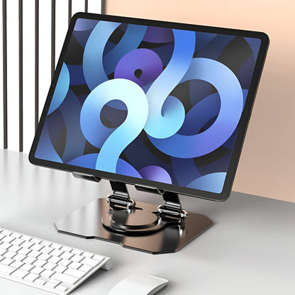Laptop 360 Rotating Base, Metal Stand Holder, Foldable, Compatible with iPad, Tablet, Mobile