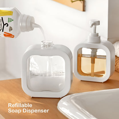 Clear Dispense - Pump & Wash Refillable Dispenser Bottle for Bathroom | Kitchen | Hand Soap | Dish Soap | Shower Gel | Shampoo | Lotion