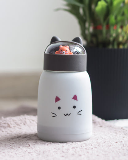 Adorable Kids' Bottle with Toy Lid and Plastic Shield