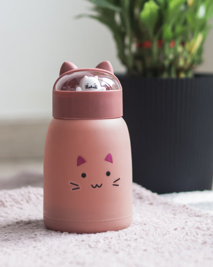 Adorable Kids' Bottle with Toy Lid and Plastic Shield